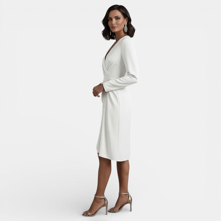 Petrina | Elegant V-Neck Midi Dress