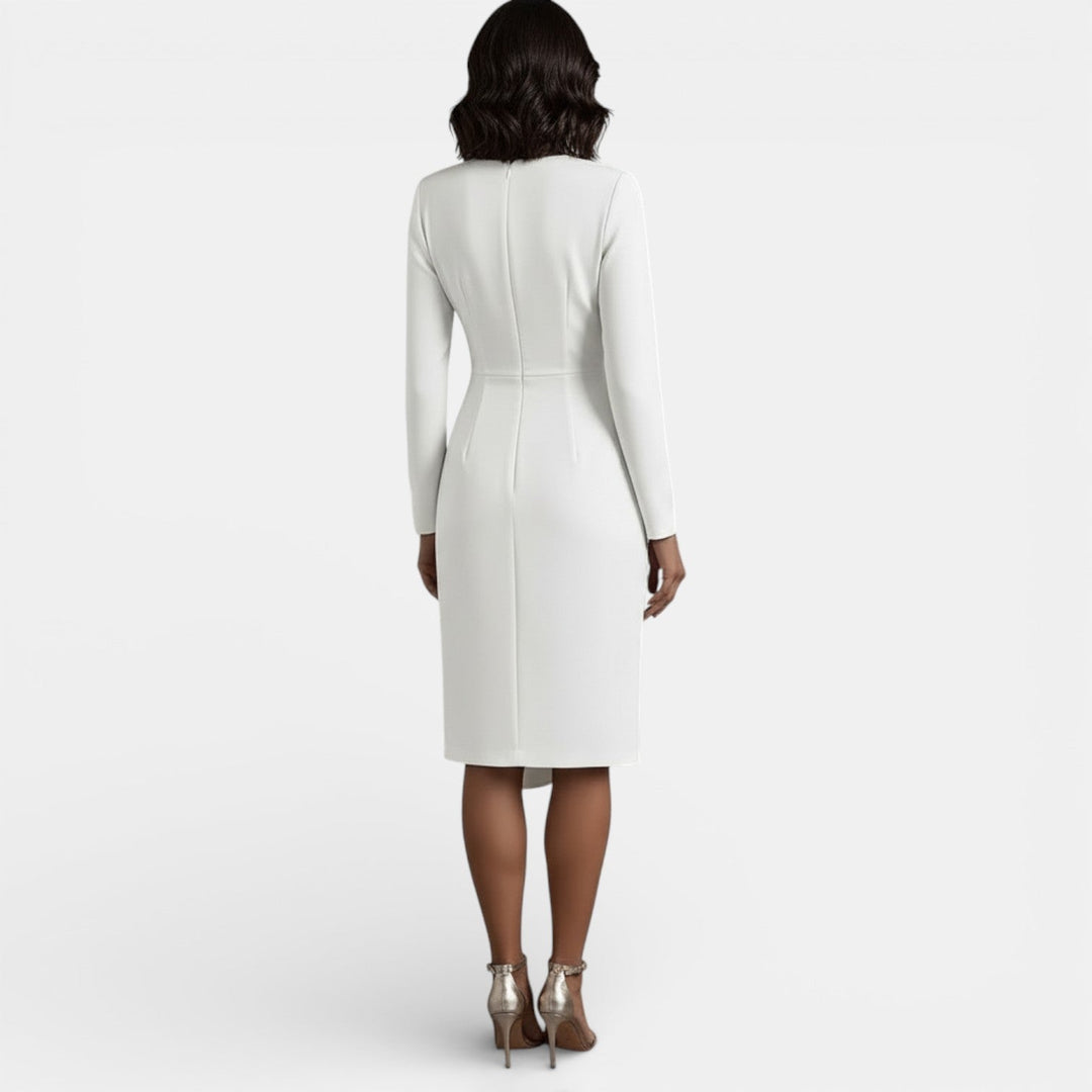 Petrina | Elegant V-Neck Midi Dress