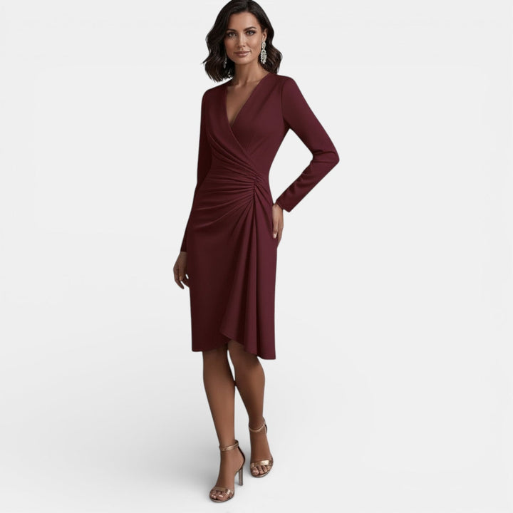 Petrina | Elegant V-Neck Midi Dress