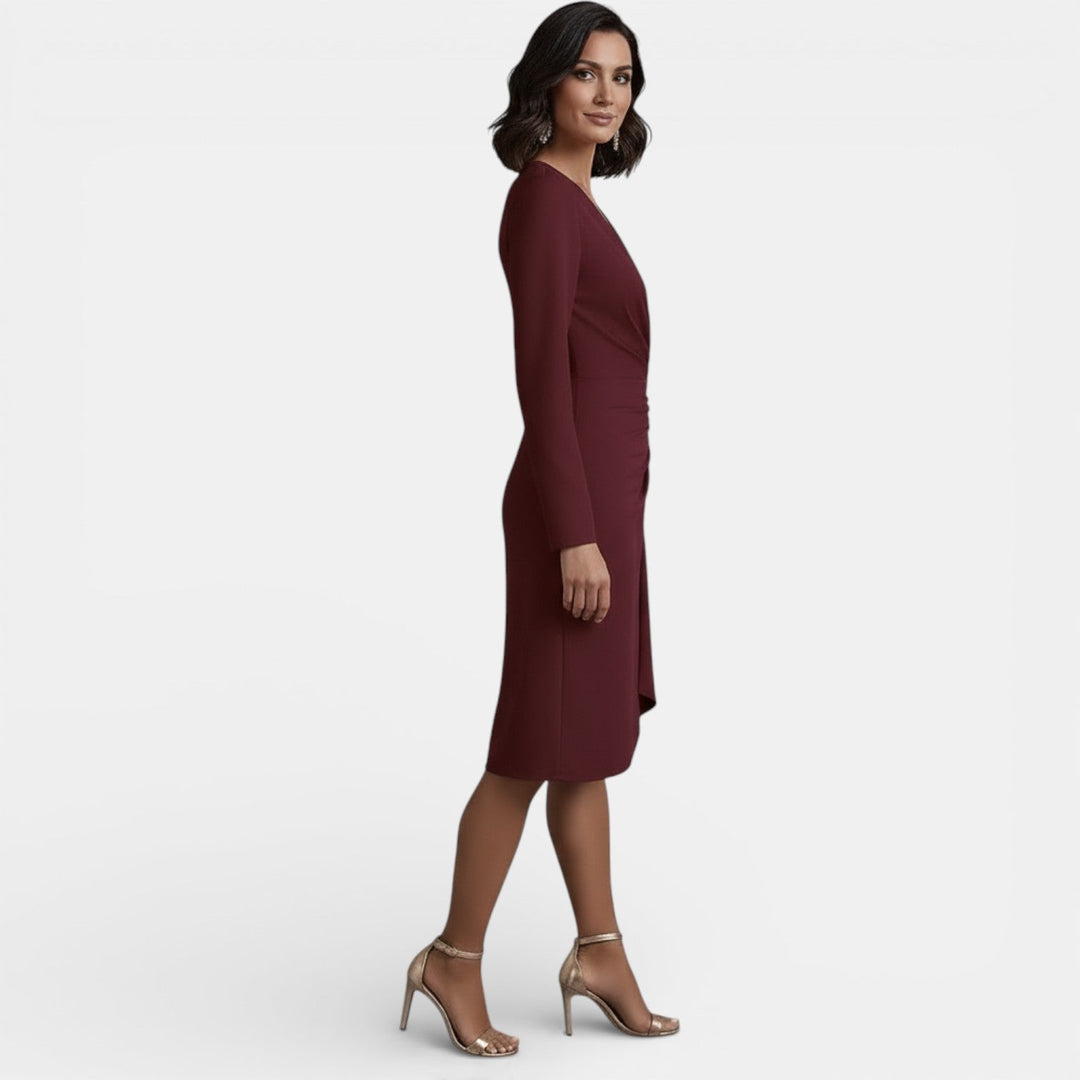 Petrina | Elegant V-Neck Midi Dress