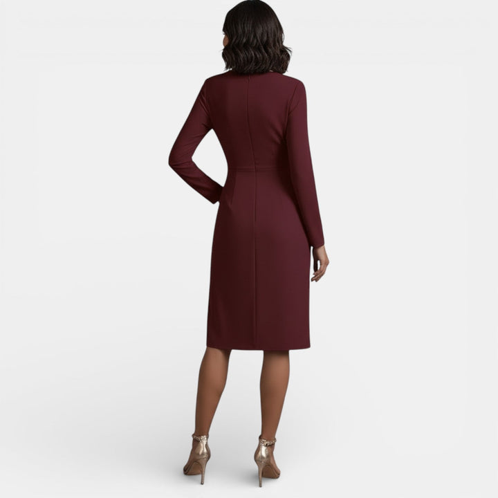 Petrina | Elegant V-Neck Midi Dress