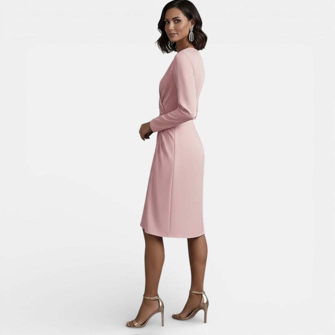 Petrina | Elegant V-Neck Midi Dress