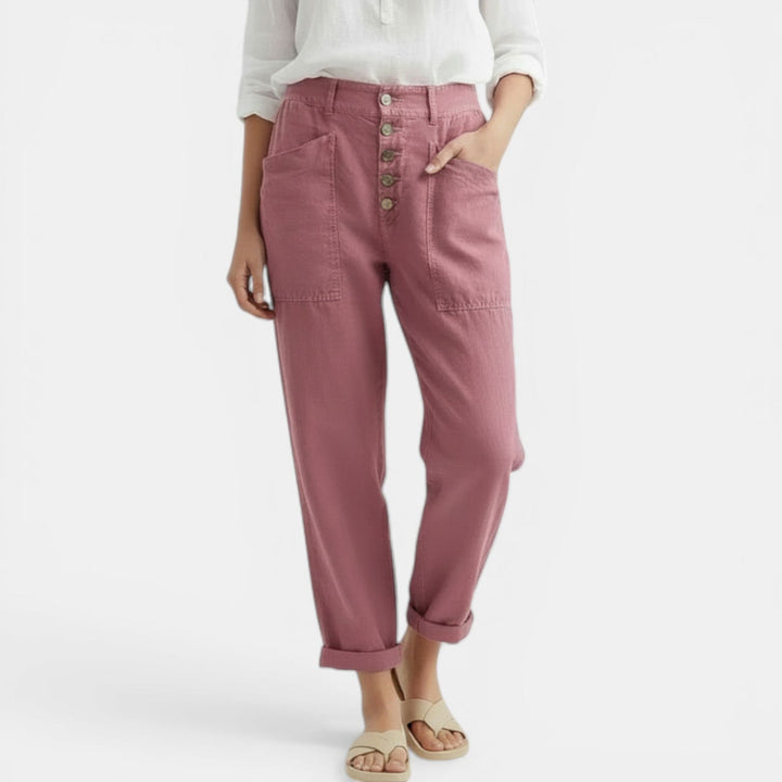 Seraphine | Wide-Leg Cotton Linen Casual Pants