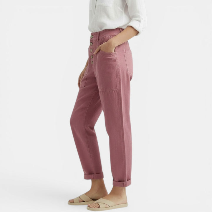 Seraphine | Wide-Leg Cotton Linen Casual Pants