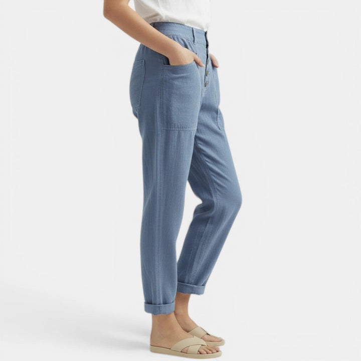 Seraphine | Wide-Leg Cotton Linen Casual Pants