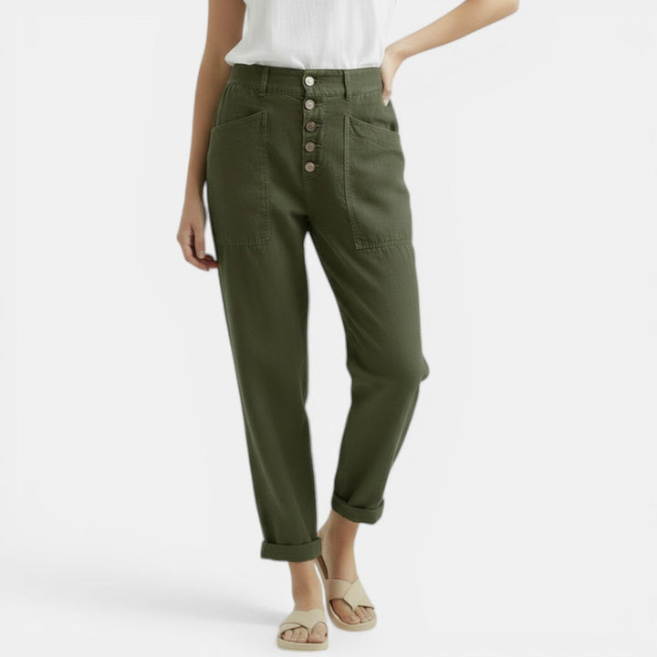 Seraphine | Wide-Leg Cotton Linen Casual Pants