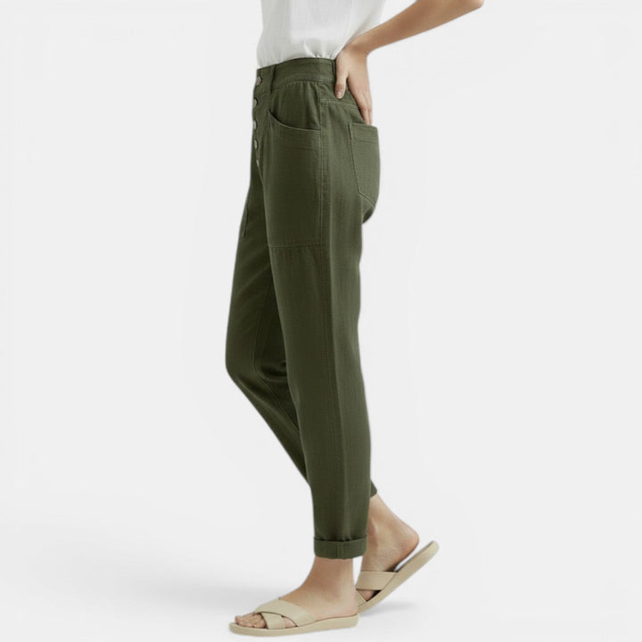 Seraphine | Wide-Leg Cotton Linen Casual Pants