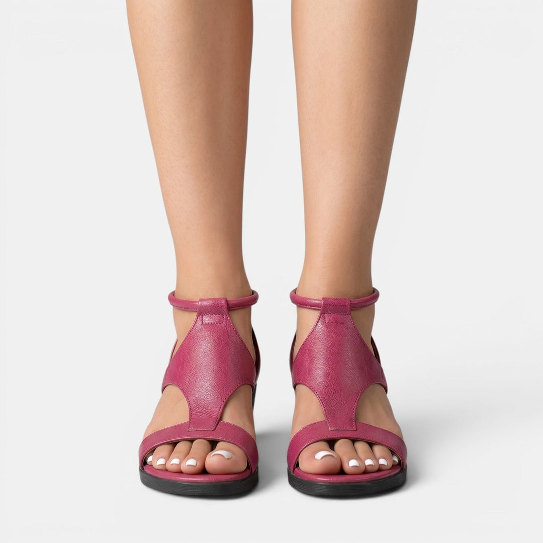 Eulalie | Leather Summer Wedge Sandals