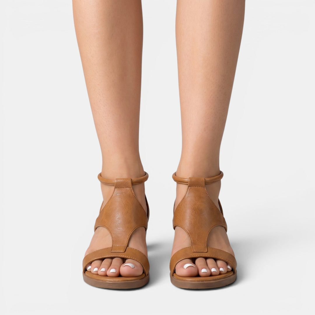 Eulalie | Leather Summer Wedge Sandals