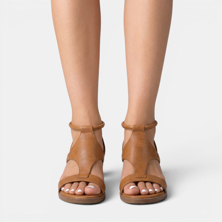 Eulalie | Leather Summer Wedge Sandals