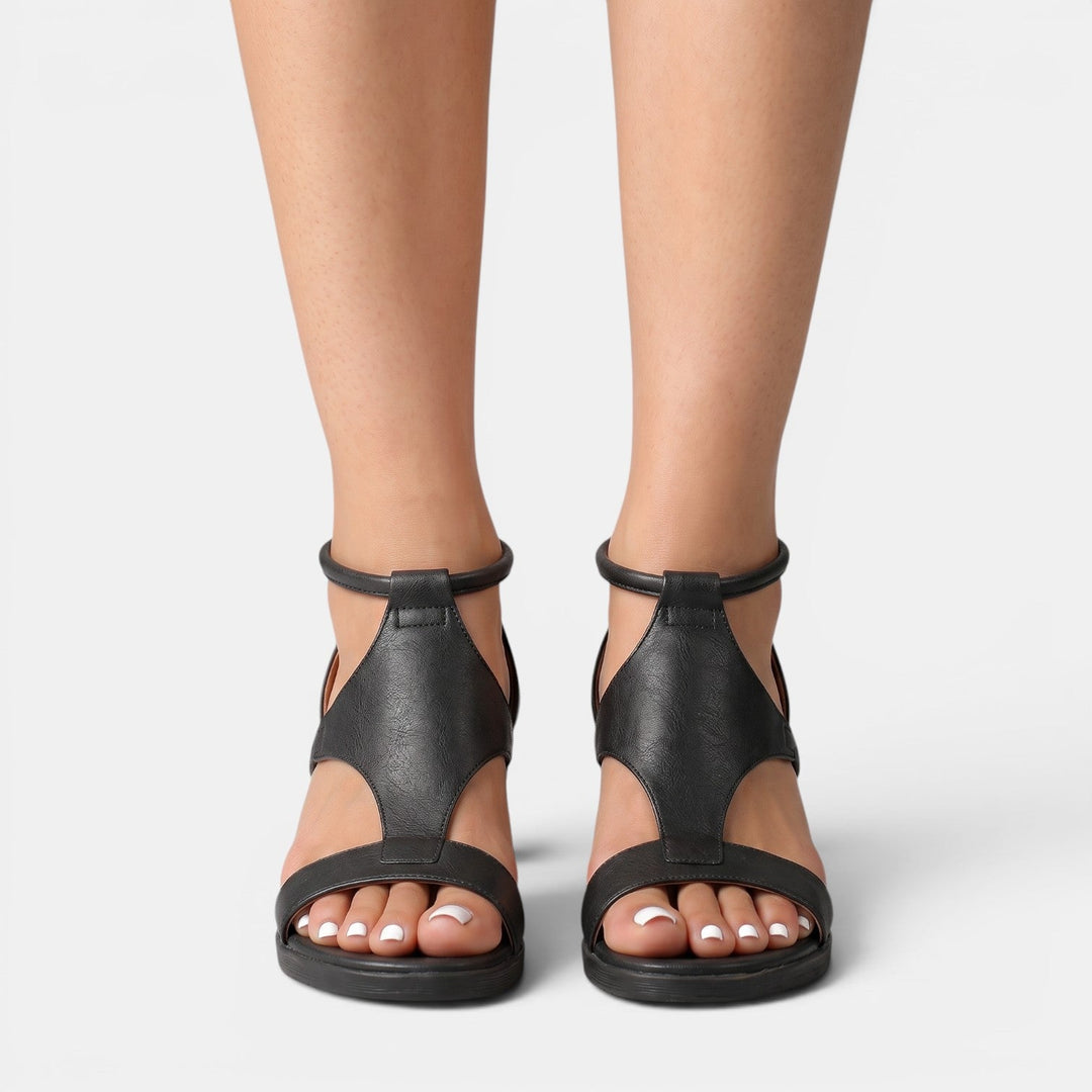 Eulalie | Leather Summer Wedge Sandals
