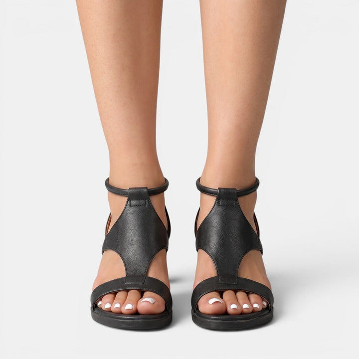 Eulalie | Leather Summer Wedge Sandals