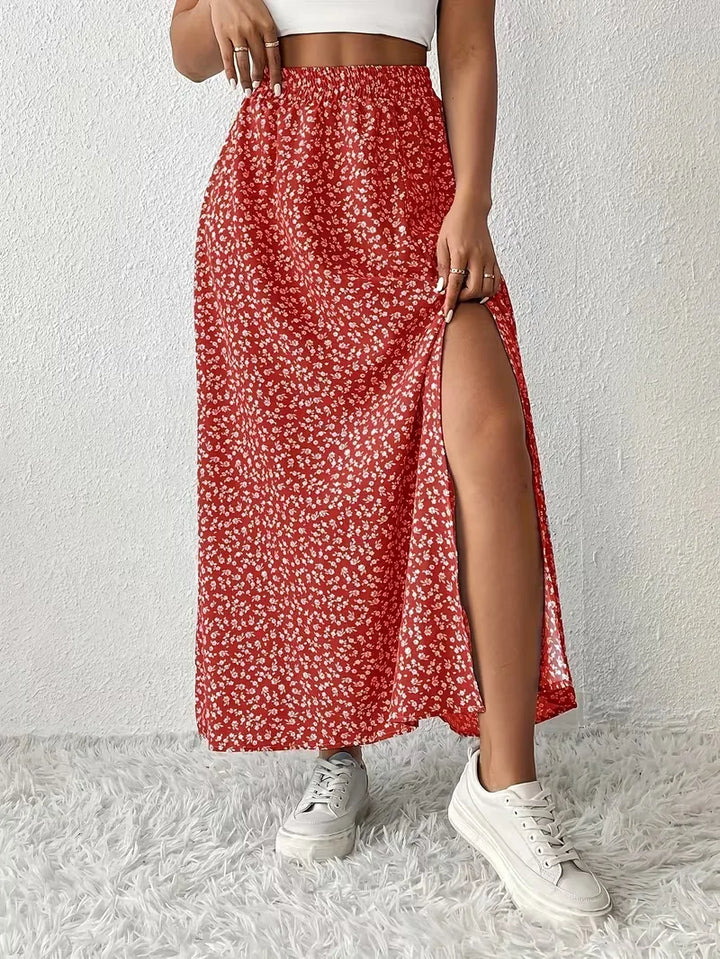 Briar | Floral Side Slit Maxi Skirt