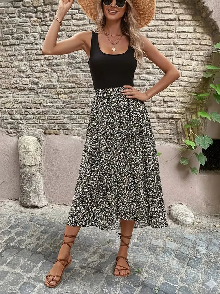 Aria | Floral A-Line Midi Dress
