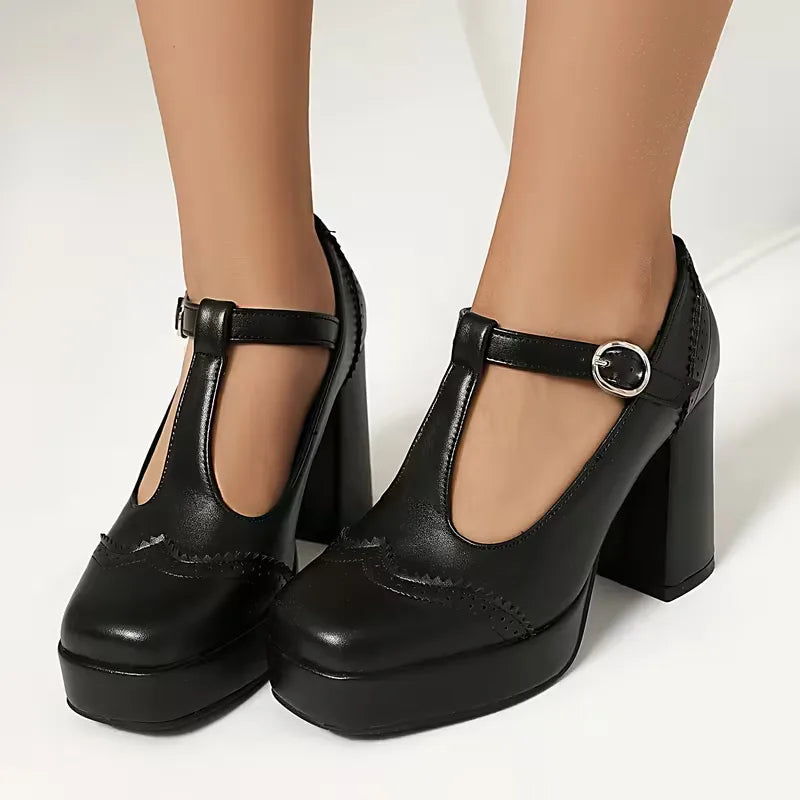 Vivienne | Mary Jane Block Heel Pumps