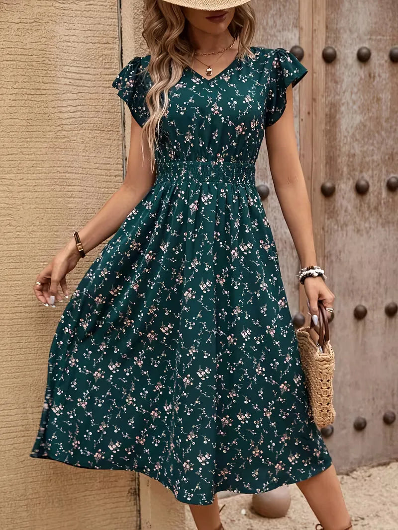 Willow | Floral Smocked Midi Dress