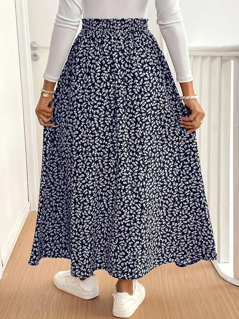 Briar | Floral Side Slit Maxi Skirt
