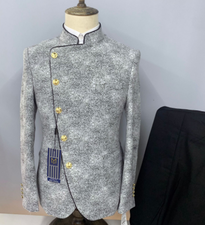 Men wearing Chinese style tang suit jacket and pants
