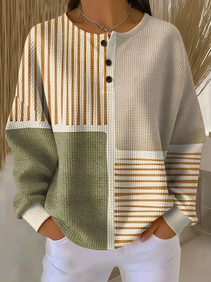 Sadie | Waffle Knit Color Block Sweater