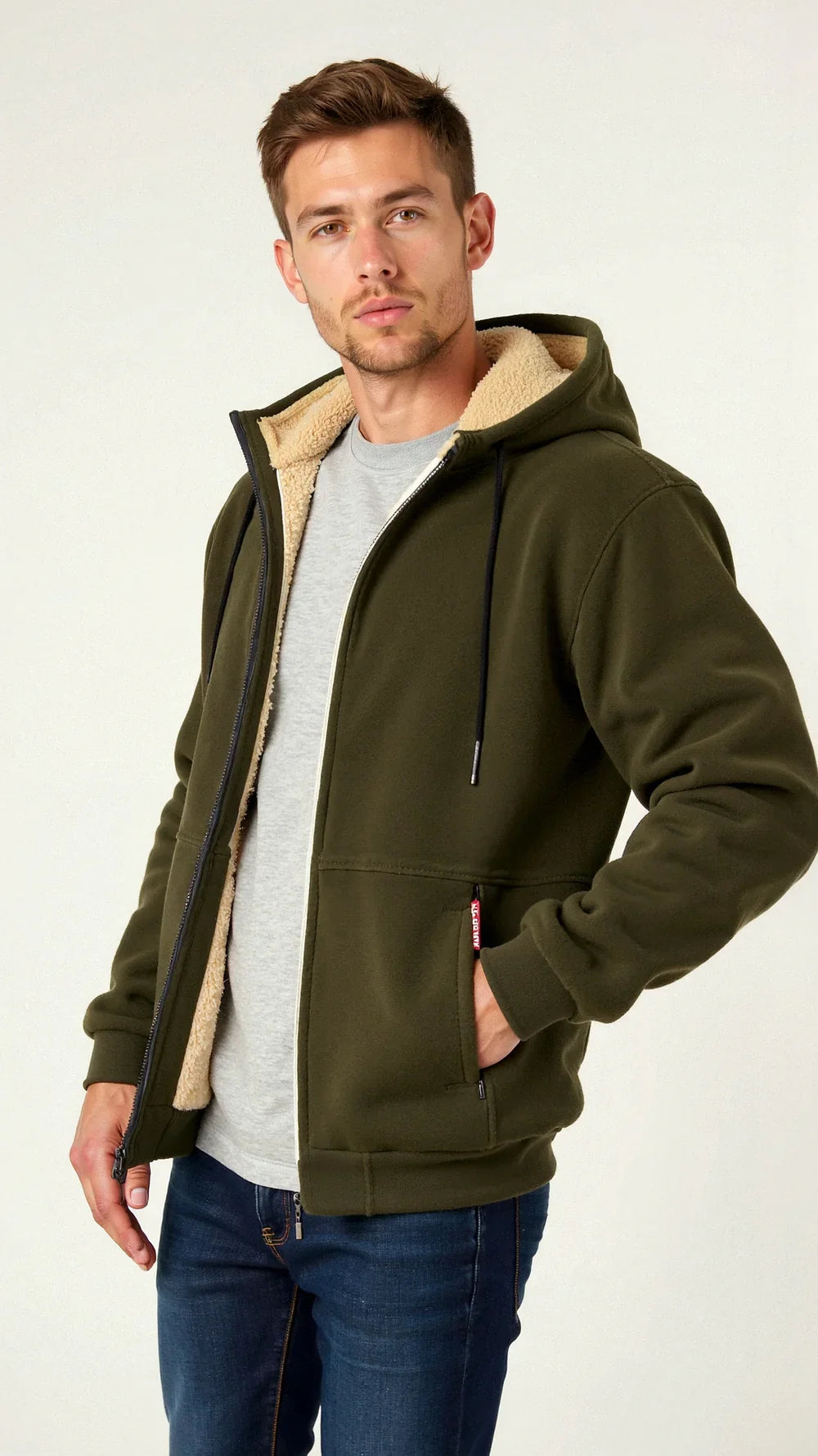 Bodie | Men fleece lined hooded sweatshirt