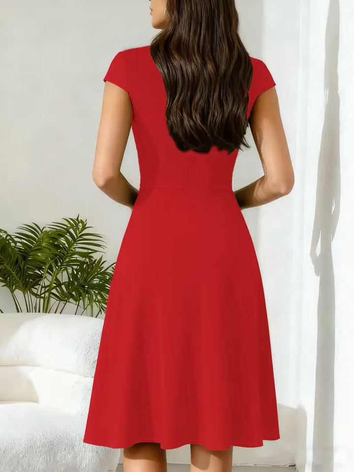 Aubrielle | V-Neck Fit & Flare Dress