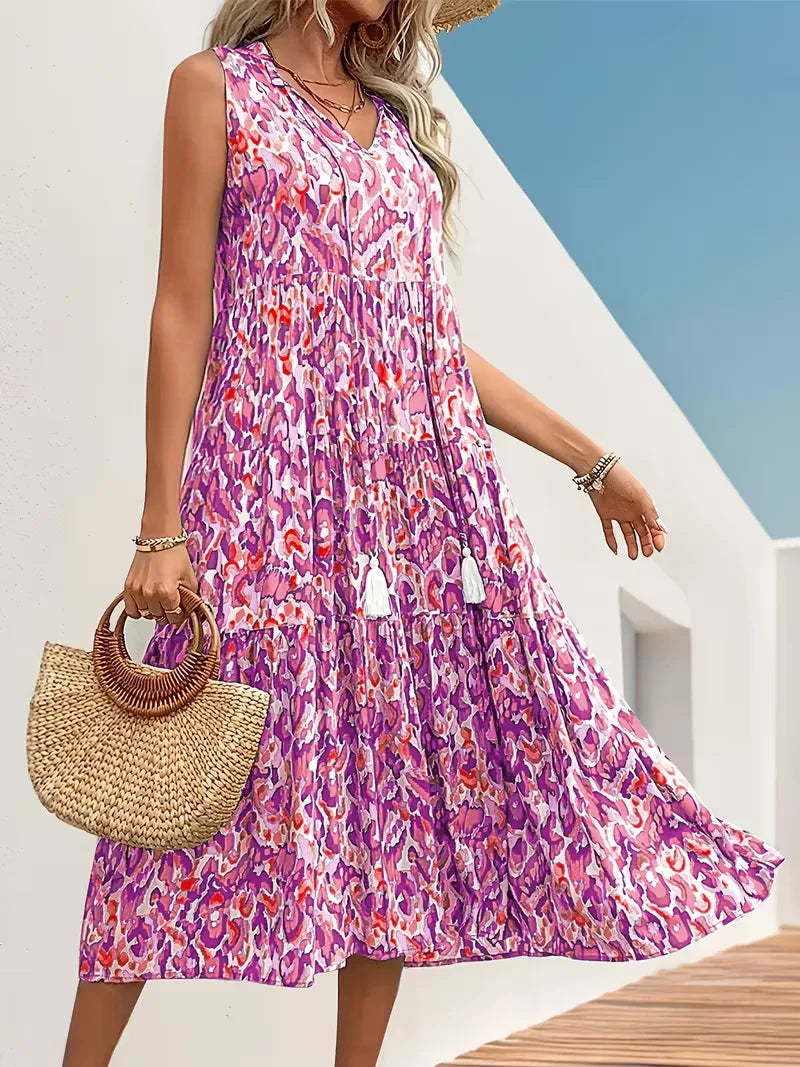 Everly | Printed Tiered Maxi Dress