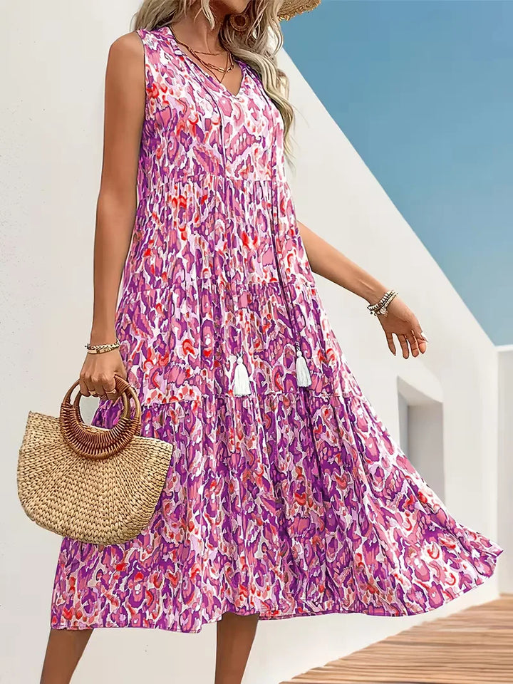 Everly | Printed Tiered Maxi Dress