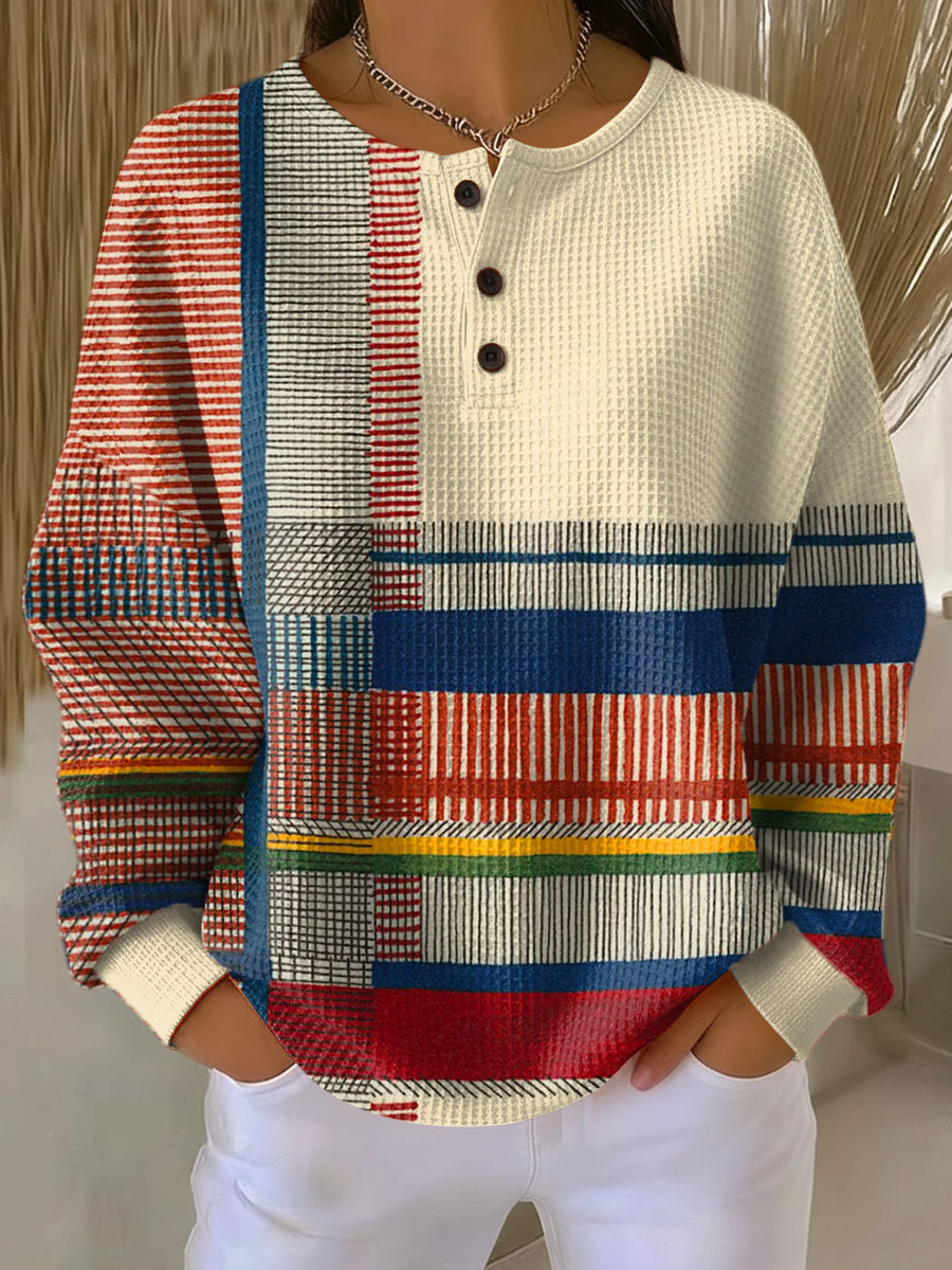Sadie | Waffle Knit Color Block Sweater