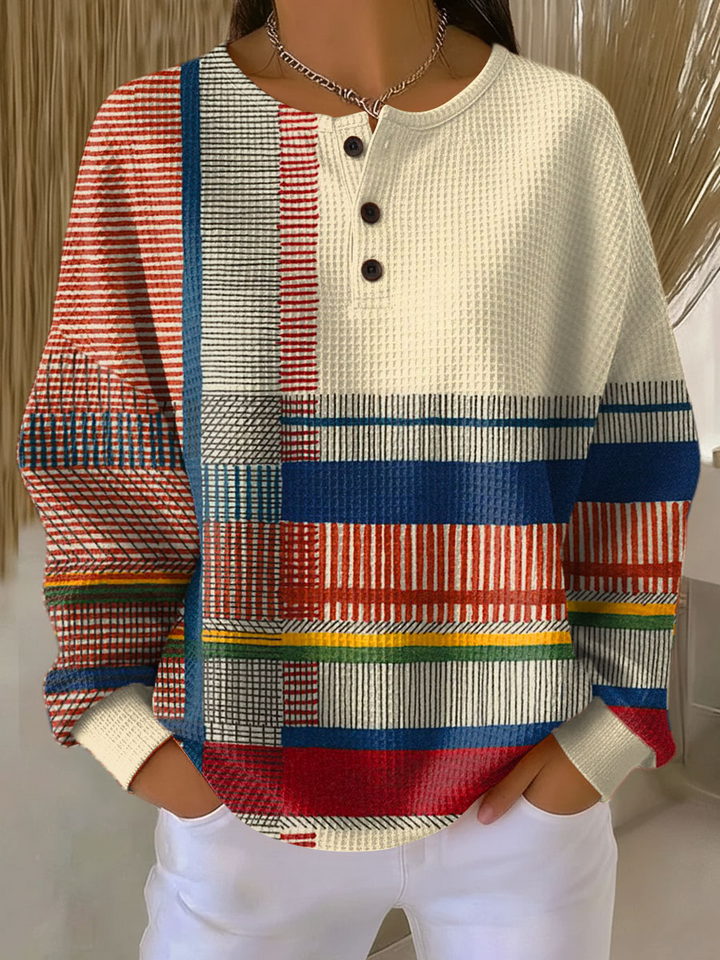 Sadie | Waffle Knit Color Block Sweater