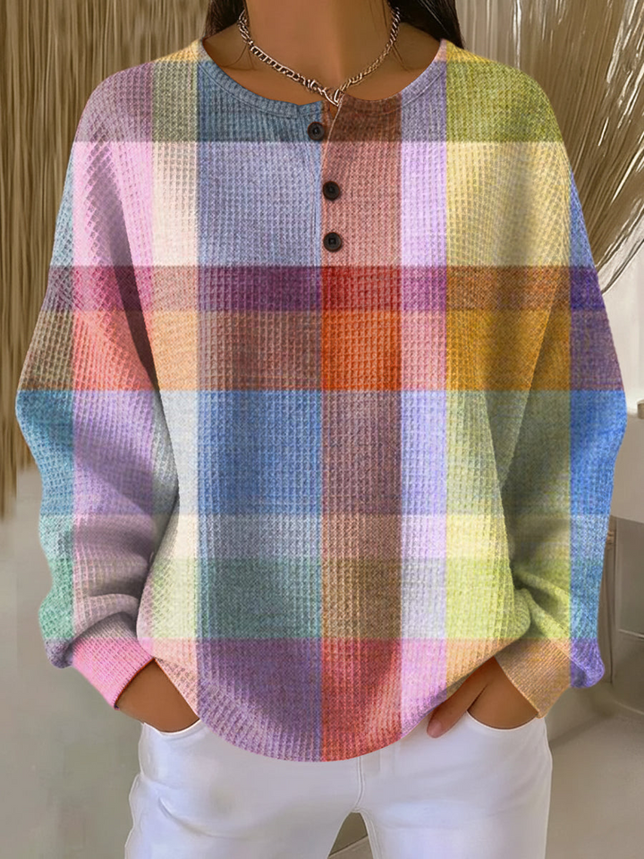 Sadie | Waffle Knit Color Block Sweater