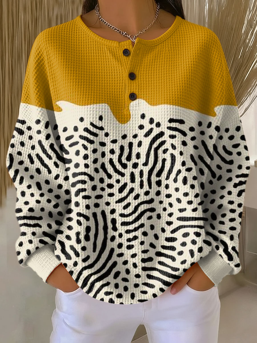 Sadie | Waffle Knit Color Block Sweater