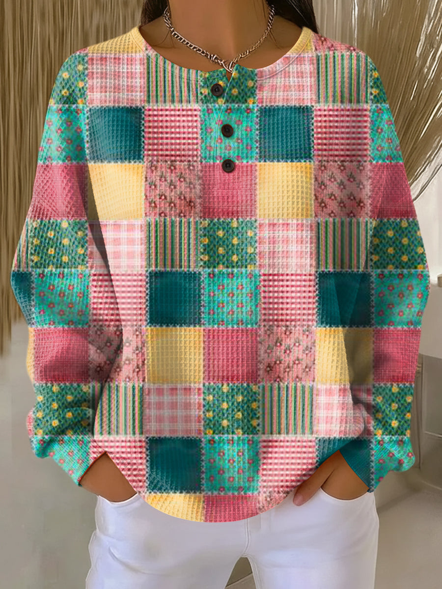 Sadie | Waffle Knit Color Block Sweater