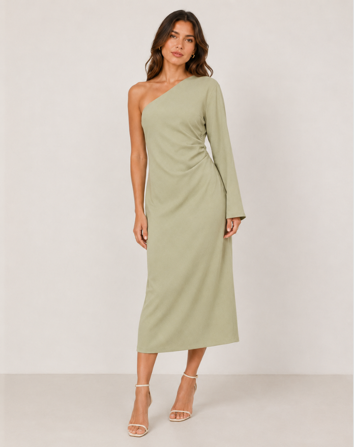 Reagan | Asymmetrical Elegance Maxi Dress