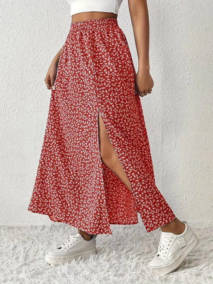Briar | Floral Side Slit Maxi Skirt