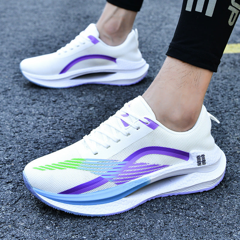 Men's casual low top sneakers in white and blue