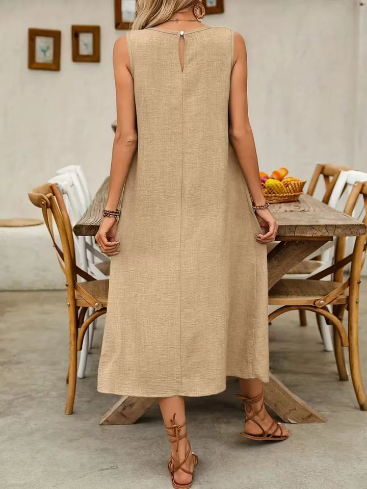 Hadley | Sleeveless Pocket Midi Dress