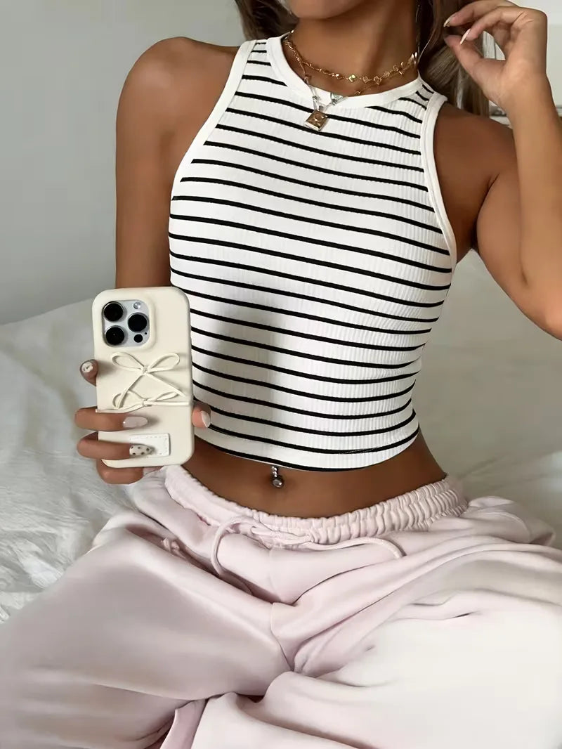 Luna | Ribbed Crop Tank Top