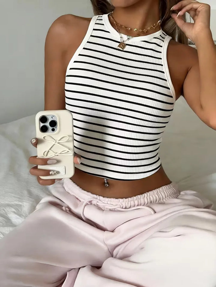 Luna | Ribbed Crop Tank Top