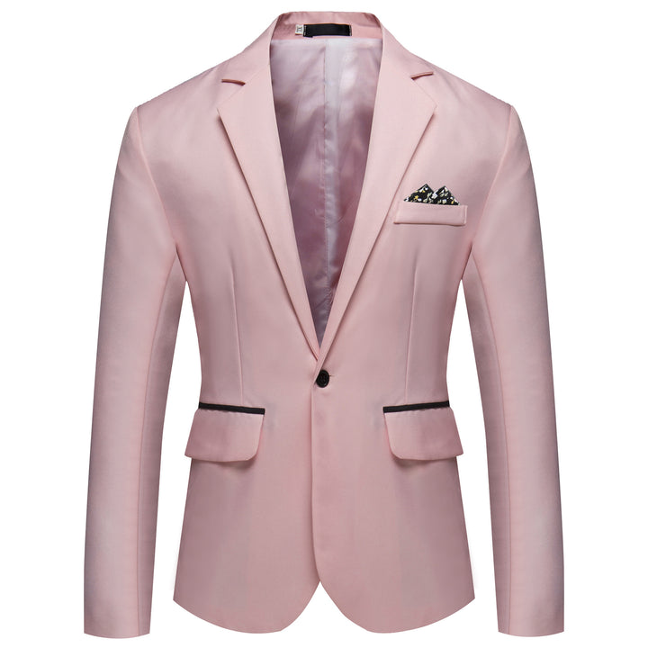 Men's slim fit solid color one button blazer jacket