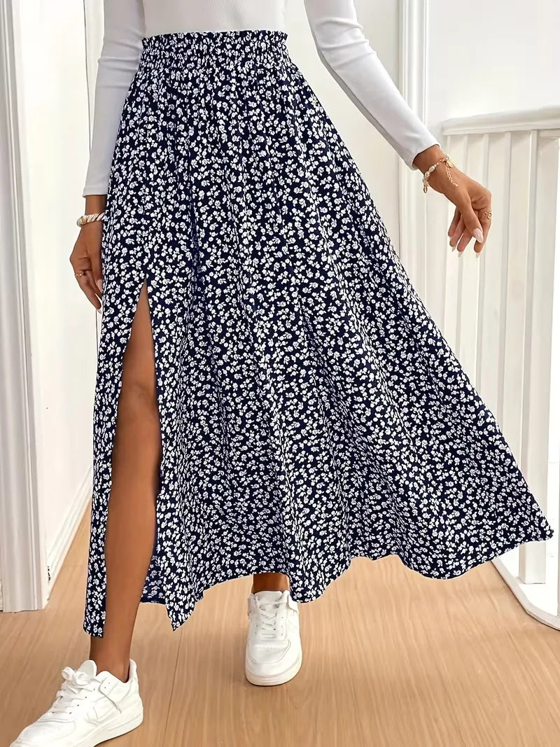 Briar | Floral Side Slit Maxi Skirt