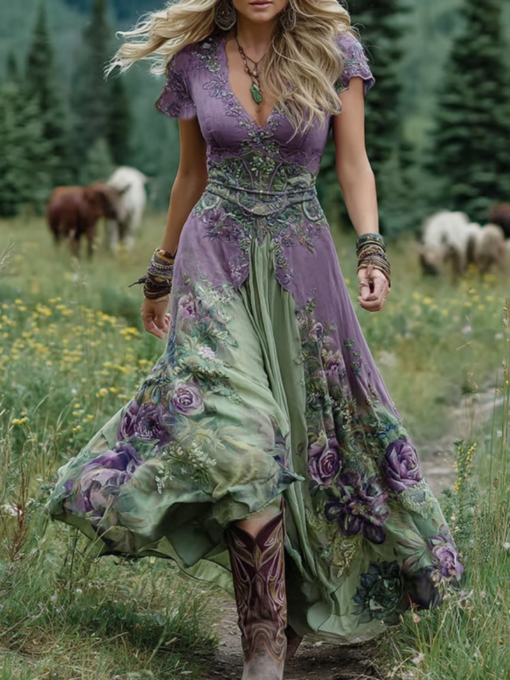 Eloise | Vintage floral maxi dress