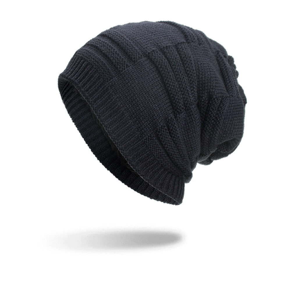 Men's three stripe knit beanie hat