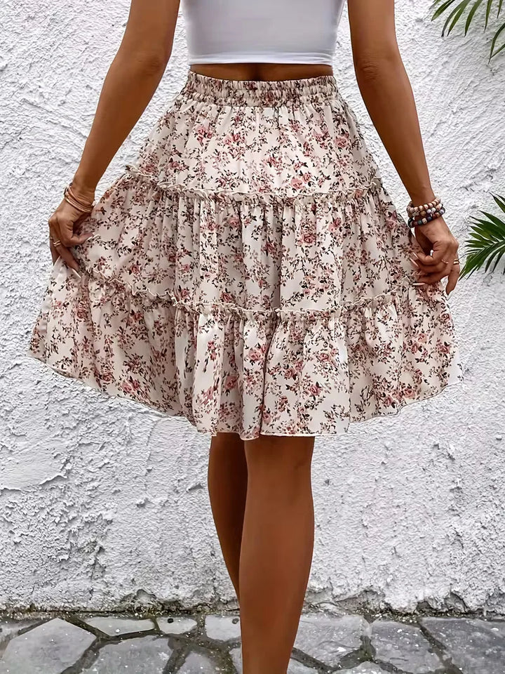 Meadow | Floral Tiered Mini Skirt