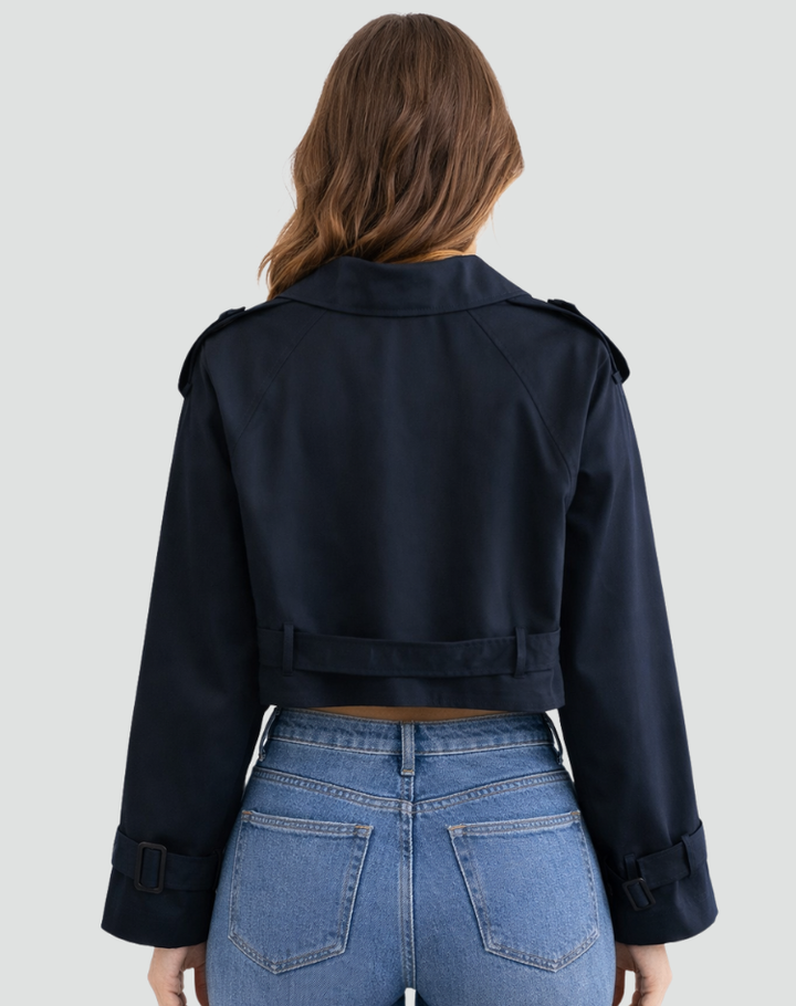 Avery | Women's Cropped Cotton Trench Coat