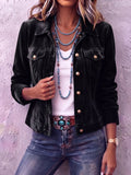 Lucia | Vintage Wash Button Front Jacket with Chest Pockets