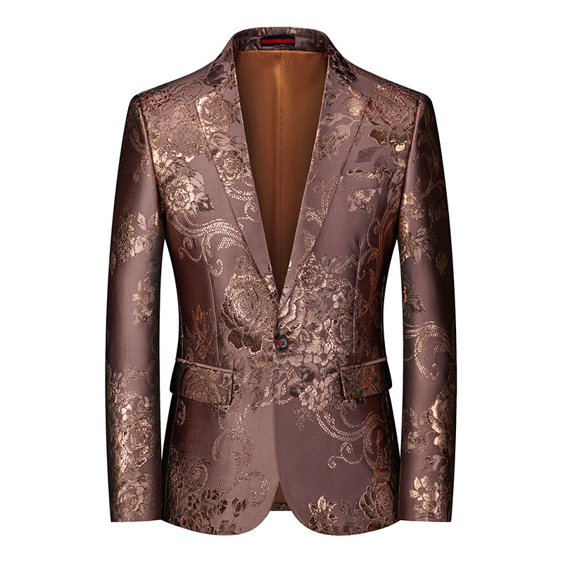 Men's slim fit suit jacket with slit pockets