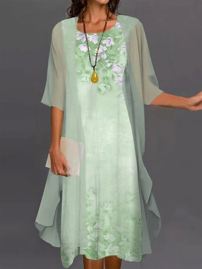 Aveline | Women's Midi Dress and Kimono Set