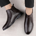 Michael | Men's Leather Winter Boots Low Heel