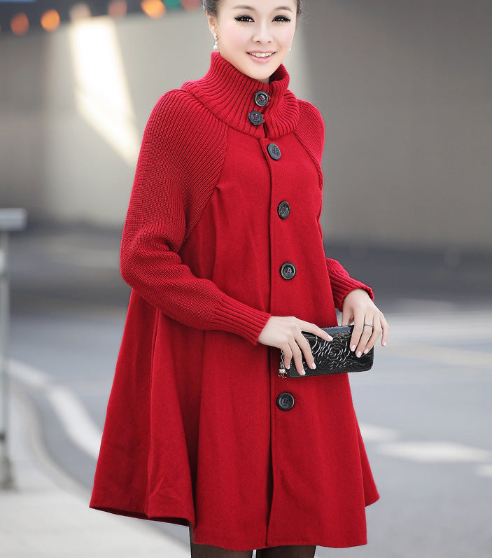 Women's mid-length trench coat in red, gray and black