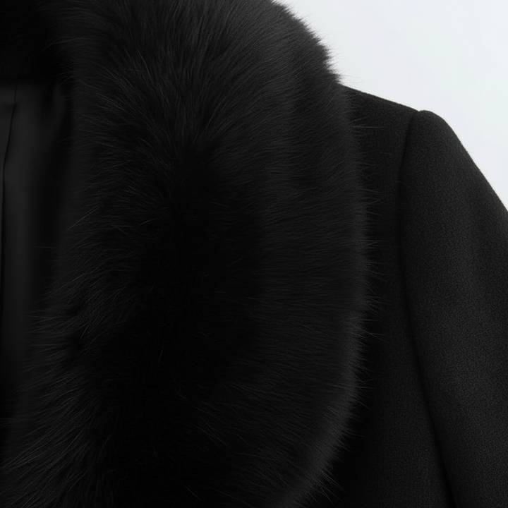 Flannery | Long Wool Coat with Fur Collar